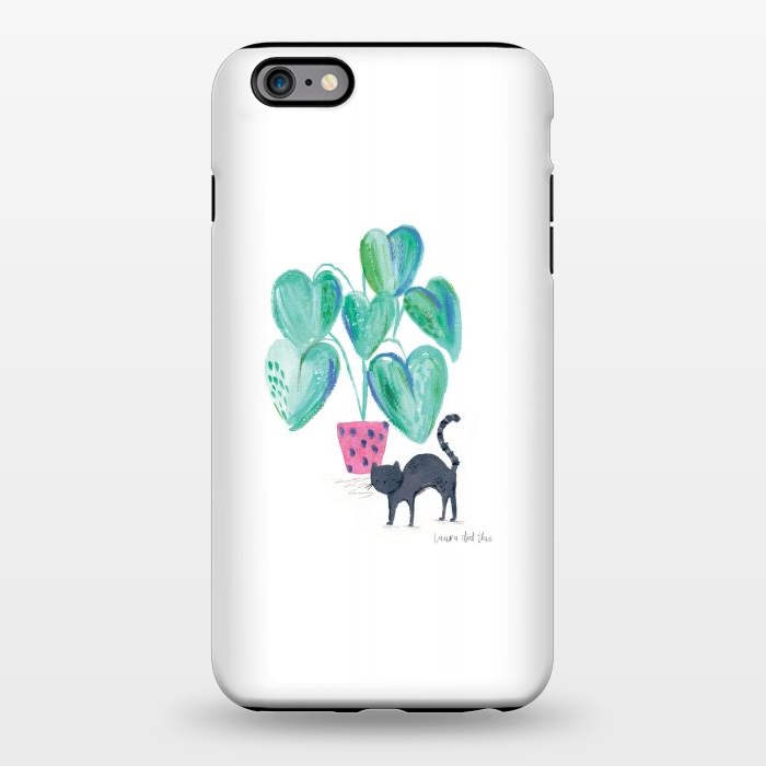 iPhone 6/6s plus StrongFit Black cat and house plant painting by lauradidthis
