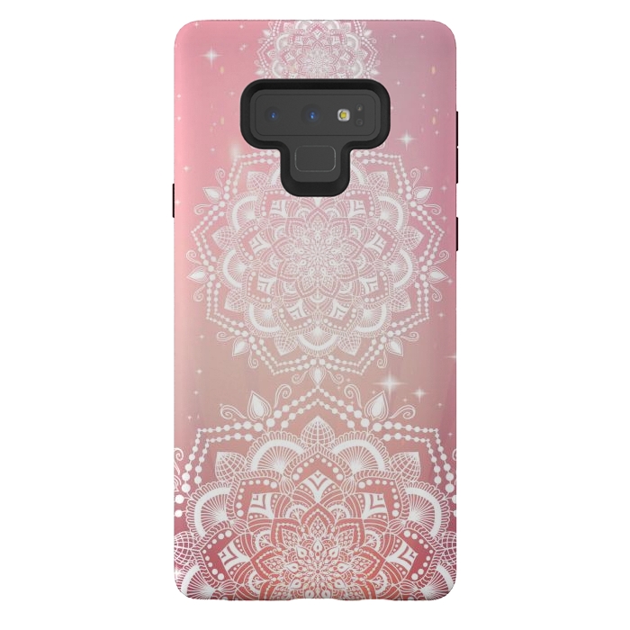 Galaxy Note 9 StrongFit Pink flower mandalas by Jms