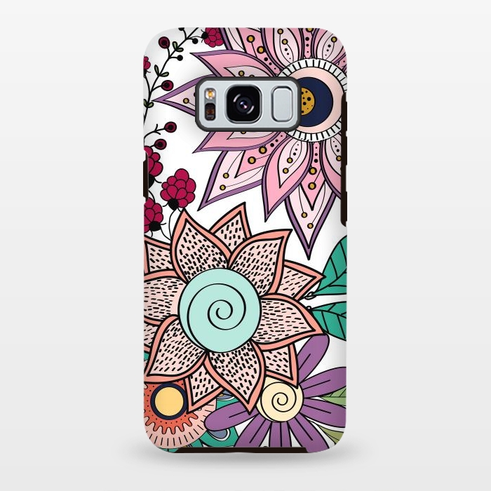 Galaxy S8 plus StrongFit Stylish floral doodles vibrant design by InovArts