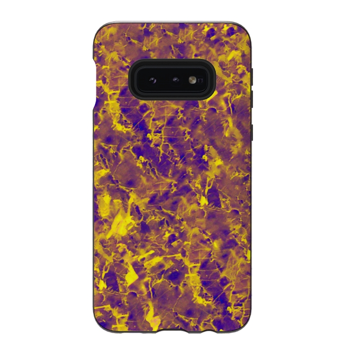 Galaxy S10e StrongFit Purple and Gold Marble by Ashley Camille