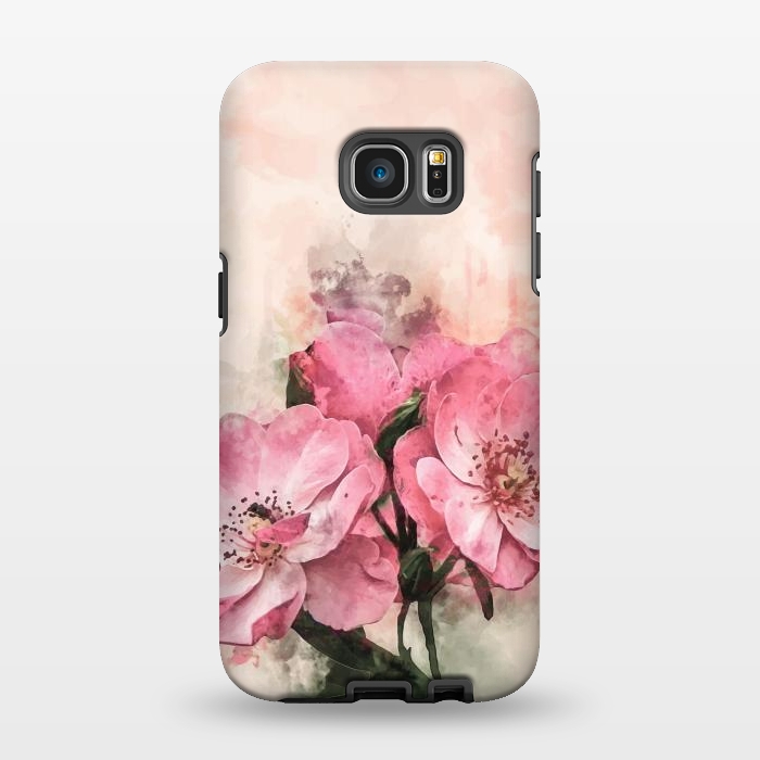 Galaxy S7 EDGE StrongFit Vintage Pink Flower by Creativeaxle