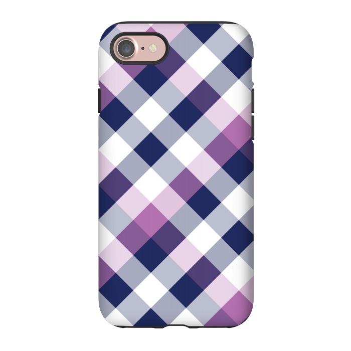 iPhone 7 StrongFit Purple & Dark Blue Square Combination by Bledi