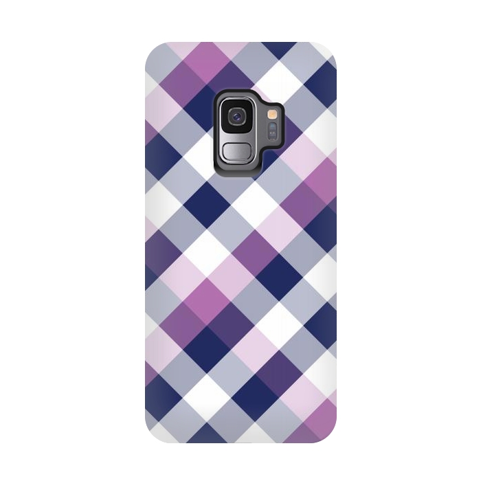 Galaxy S9 StrongFit Purple & Dark Blue Square Combination by Bledi