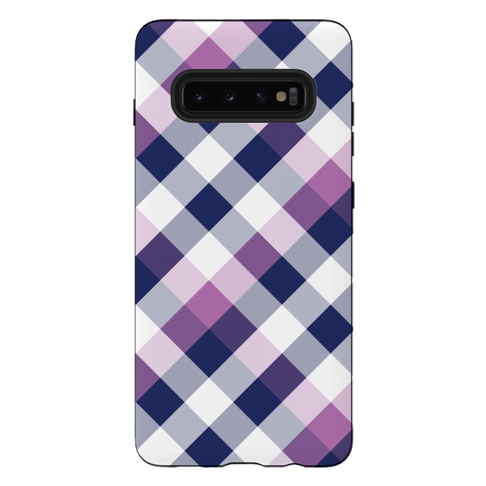 Galaxy S10 plus StrongFit Purple & Dark Blue Square Combination by Bledi