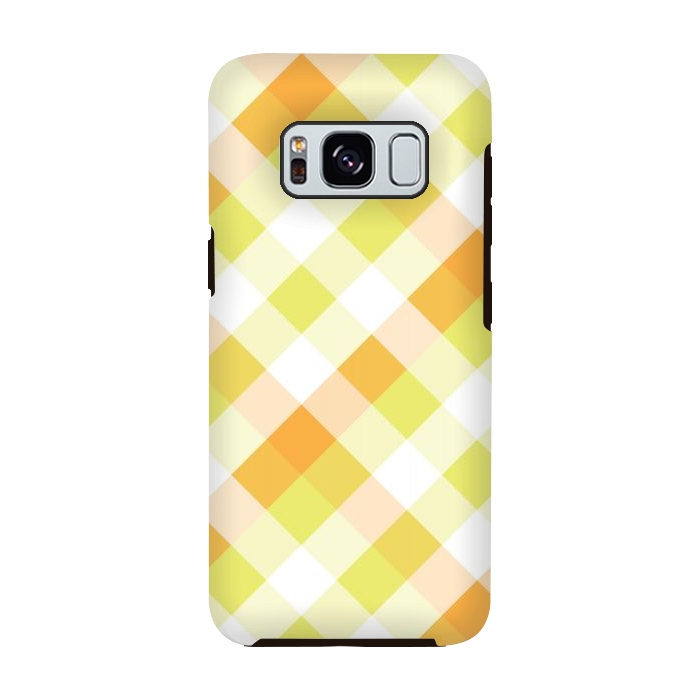 Galaxy S8 StrongFit Light green & Orange Square Combination by Bledi