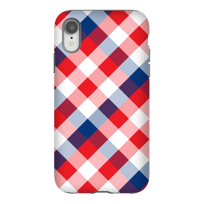 iPhone Xr StrongFit Blue & Red Square Combination by Bledi