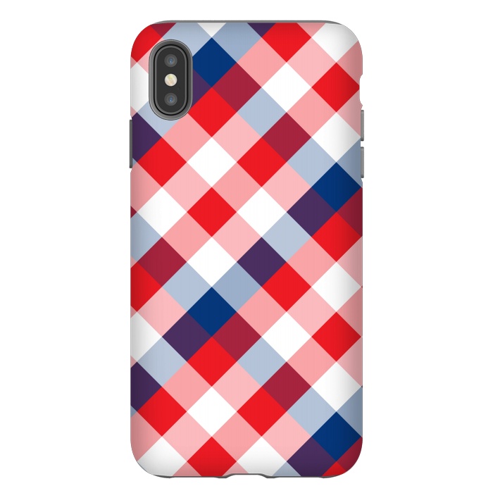 iPhone Xs Max StrongFit Blue & Red Square Combination by Bledi
