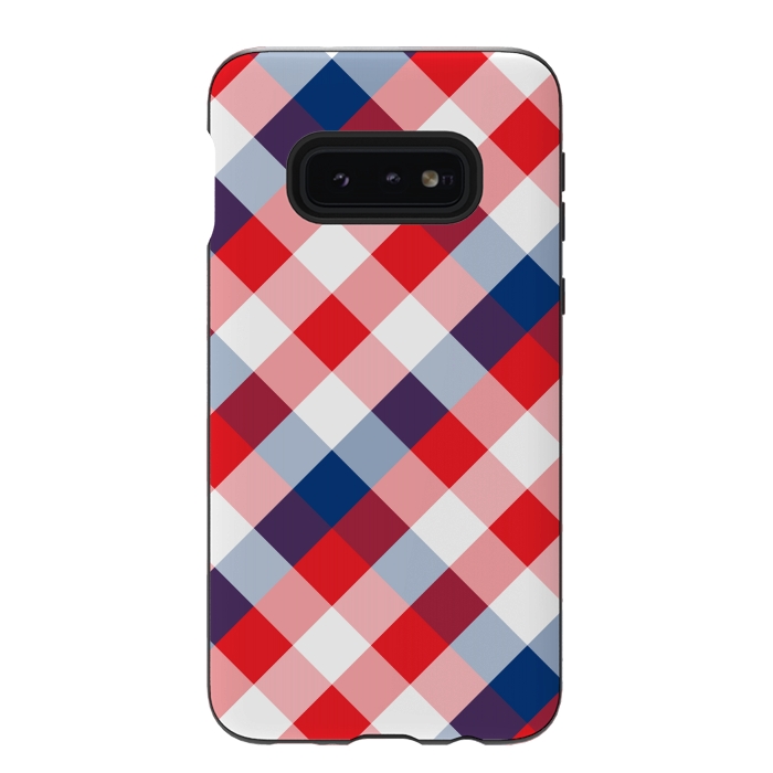 Galaxy S10e StrongFit Blue & Red Square Combination by Bledi