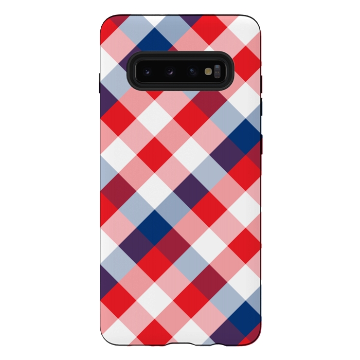 Galaxy S10 plus StrongFit Blue & Red Square Combination by Bledi