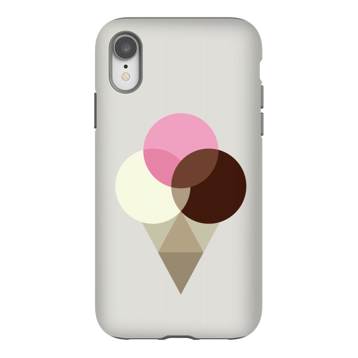 iPhone Xr StrongFit Neapolitan Ice Cream Cone by Dellán