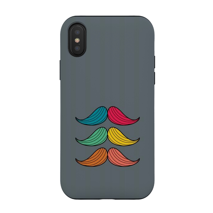 iPhone Xs / X StrongFit colorful moustaches by TMSarts