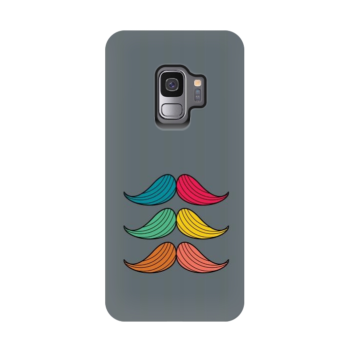 Galaxy S9 StrongFit colorful moustaches by TMSarts