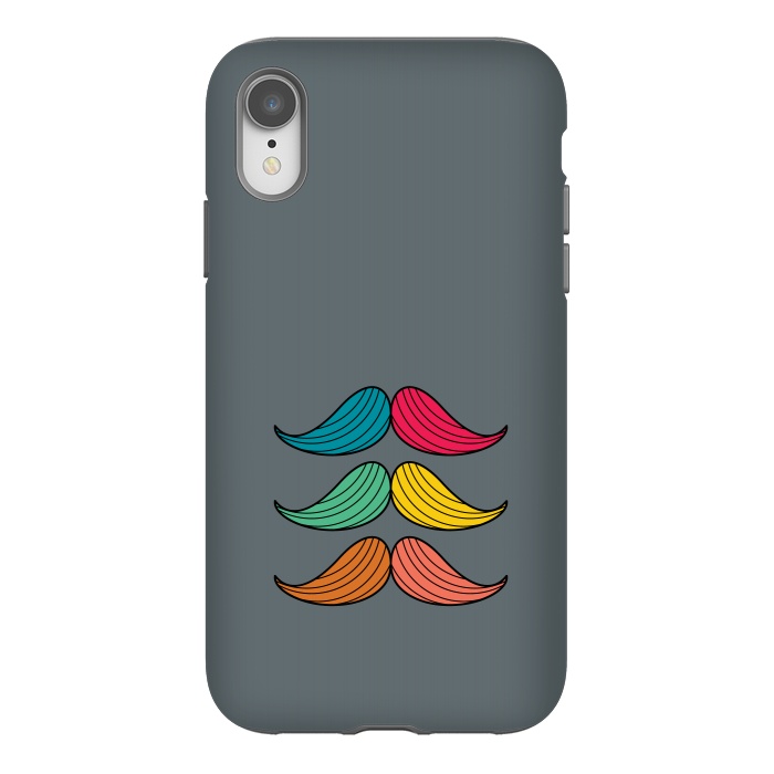 iPhone Xr StrongFit colorful moustaches by TMSarts