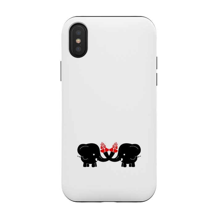 iPhone Xs / X StrongFit cute couple elephants by TMSarts