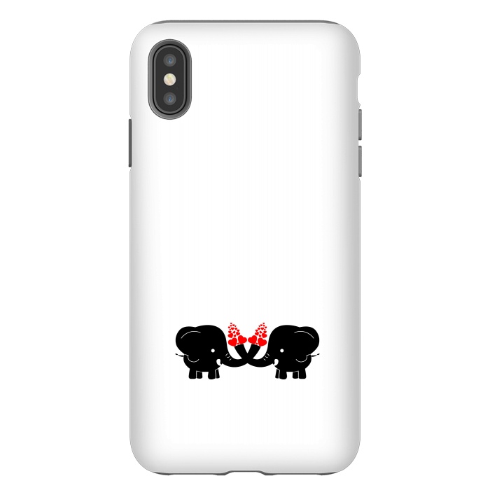 iPhone Xs Max StrongFit cute couple elephants by TMSarts