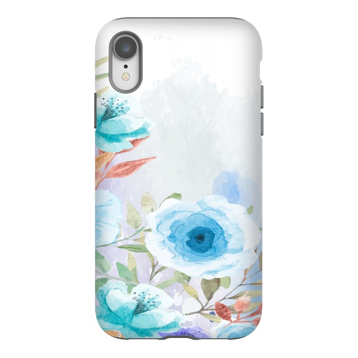 iPhone Xr StrongFit blue floral print by MALLIKA
