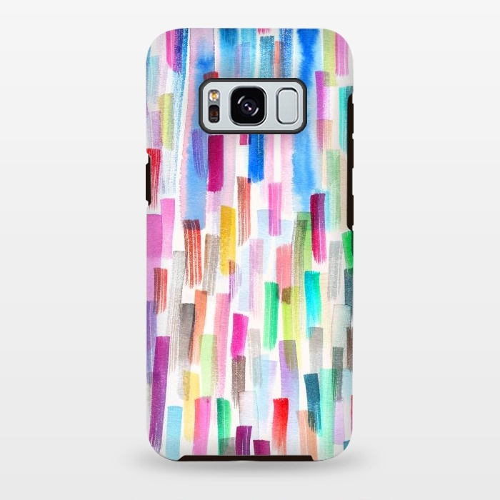Galaxy S8 plus StrongFit Colorful Brushstrokes Multicolored by Ninola Design