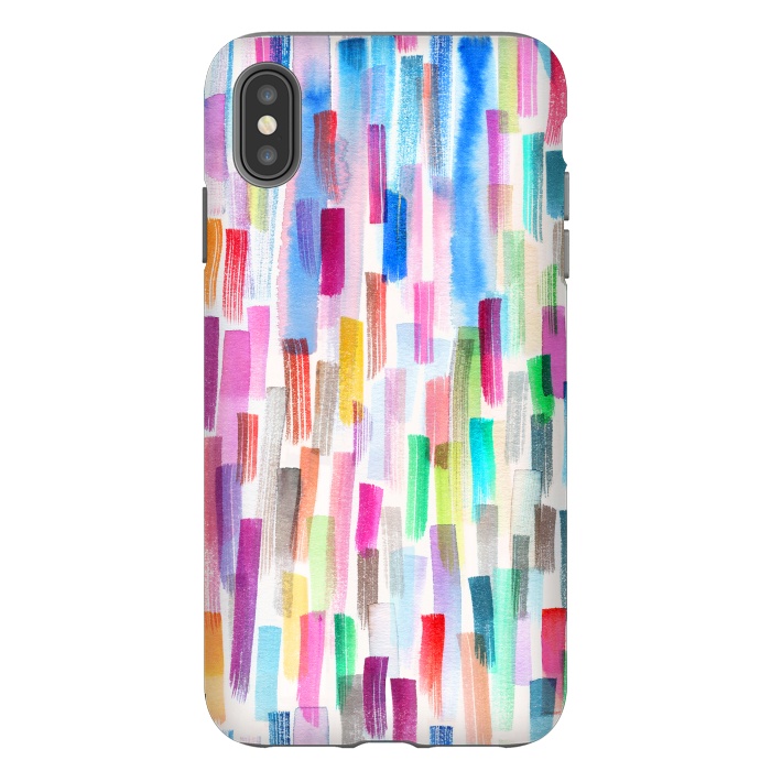 iPhone Xs Max StrongFit Colorful Brushstrokes Multicolored by Ninola Design