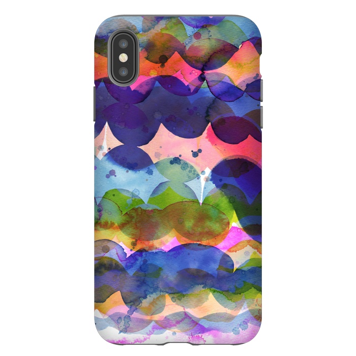 iPhone Xs Max StrongFit Abstract Watercolor Waves by Ninola Design