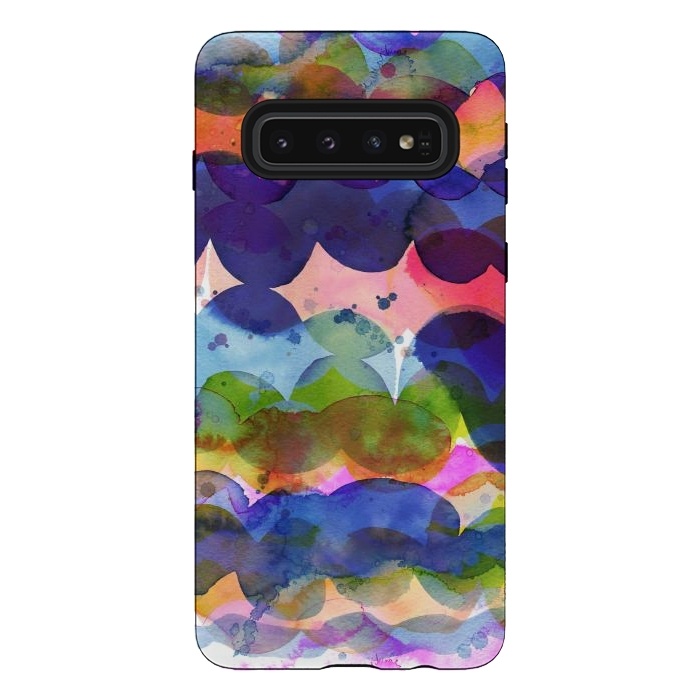 Galaxy S10 StrongFit Abstract Watercolor Waves by Ninola Design