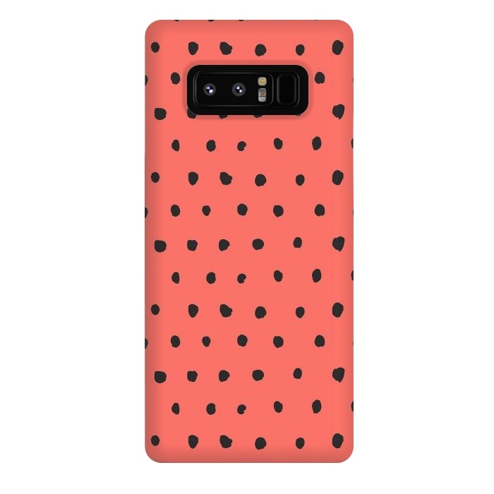 Galaxy Note 8 StrongFit Artsy Dots Living Coral by Ninola Design