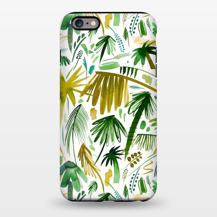 iPhone 6/6s plus StrongFit Brushstrokes Tropical Palms by Ninola Design
