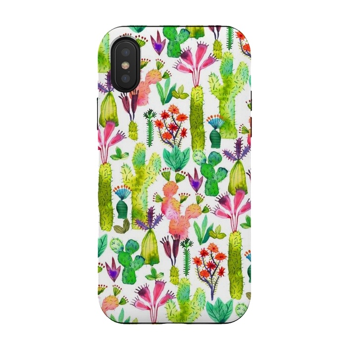 iPhone Xs / X StrongFit Funny Cacti Garden by Ninola Design