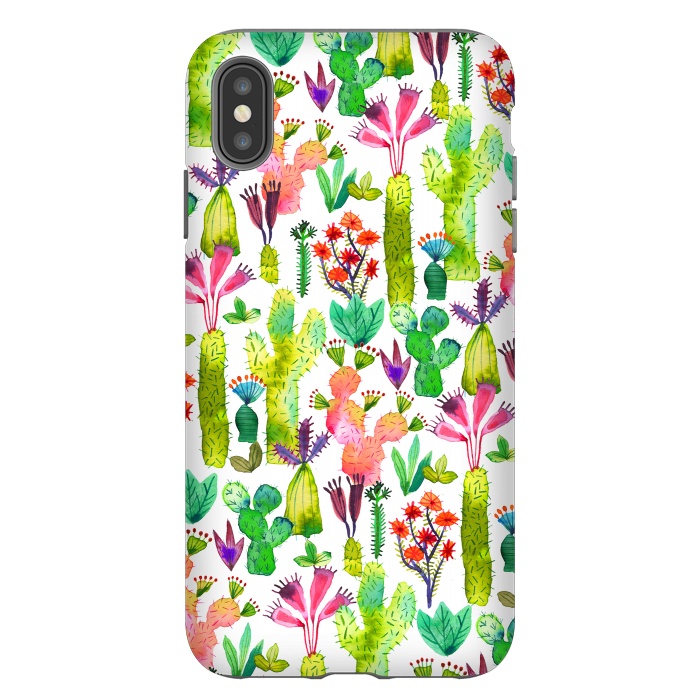 iPhone Xs Max StrongFit Funny Cacti Garden by Ninola Design