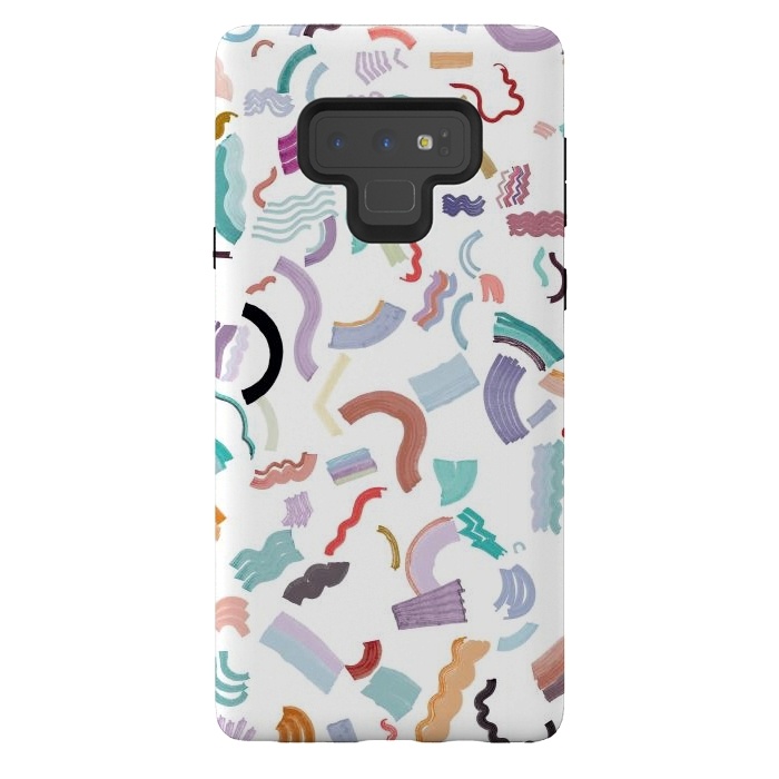 Galaxy Note 9 StrongFit Curly Marker Stripes ZIGZAG by Ninola Design