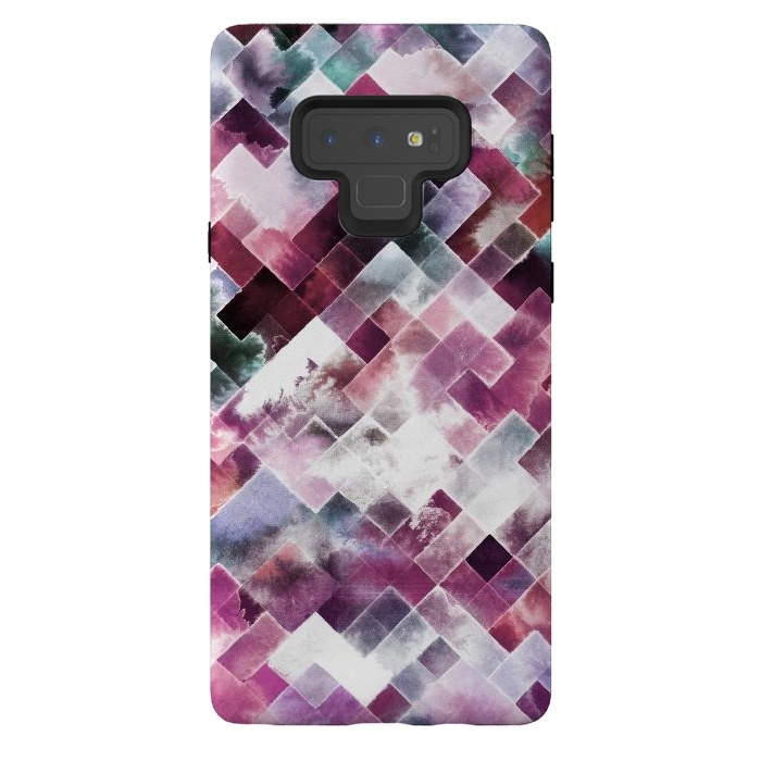 Galaxy Note 9 StrongFit Moody Geometry Pink Neon by Ninola Design