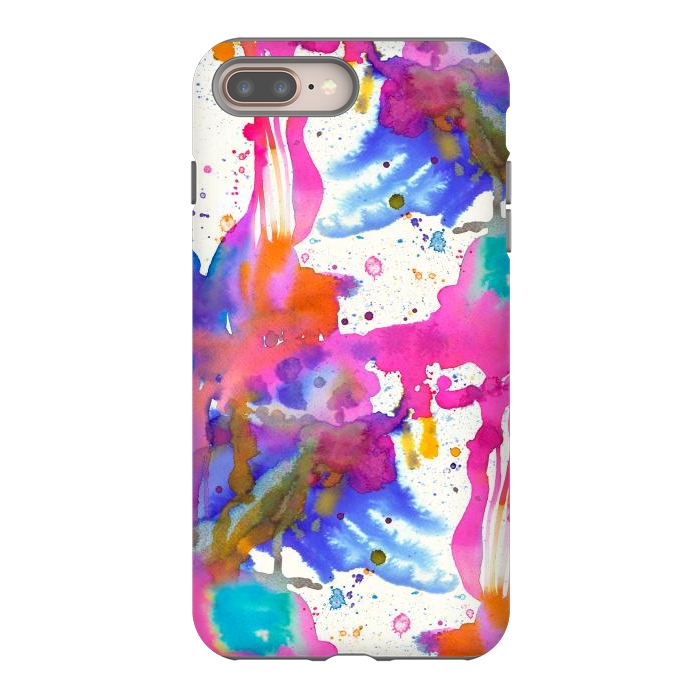 iPhone 7 plus StrongFit Paint Splashes Pink by Ninola Design