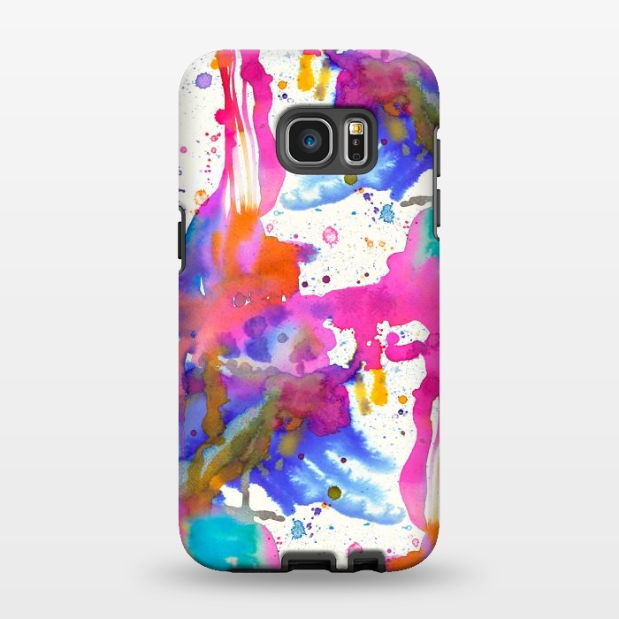 Galaxy S7 EDGE StrongFit Paint Splashes Pink by Ninola Design