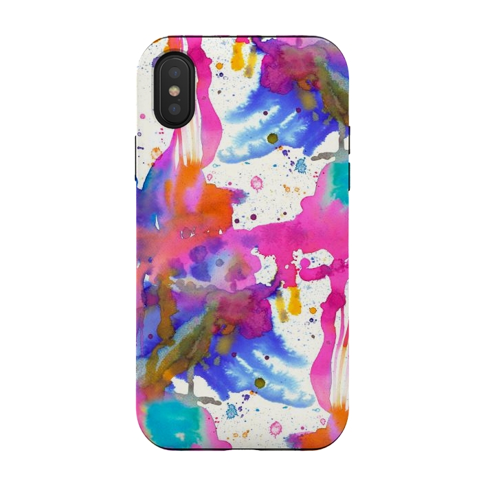 iPhone Xs / X StrongFit Paint Splashes Pink by Ninola Design