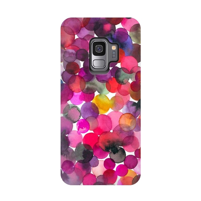Galaxy S9 StrongFit Overlapped Watercolor Dots by Ninola Design