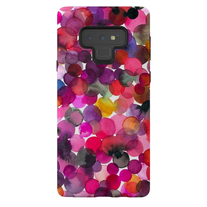 Galaxy Note 9 StrongFit Overlapped Watercolor Dots by Ninola Design