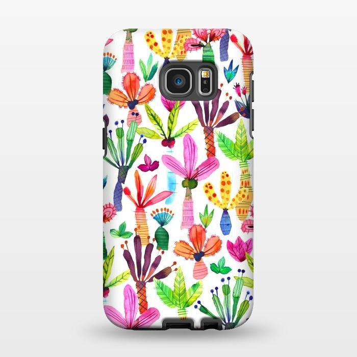 Galaxy S7 EDGE StrongFit Cute Palms Garden by Ninola Design