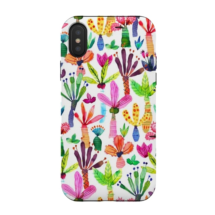 iPhone Xs / X StrongFit Cute Palms Garden by Ninola Design