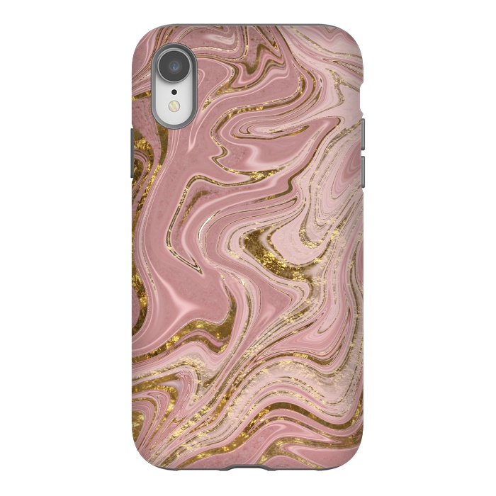 iPhone Xr StrongFit Rosegold Marbled Elegance 2 by Andrea Haase