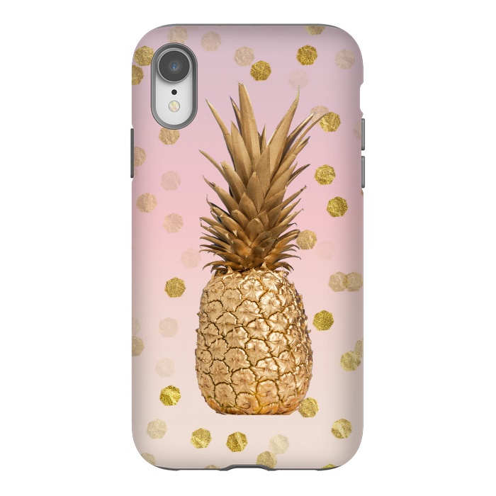 iPhone Xr StrongFit Exotic Pineapple Golden Elegance by Andrea Haase