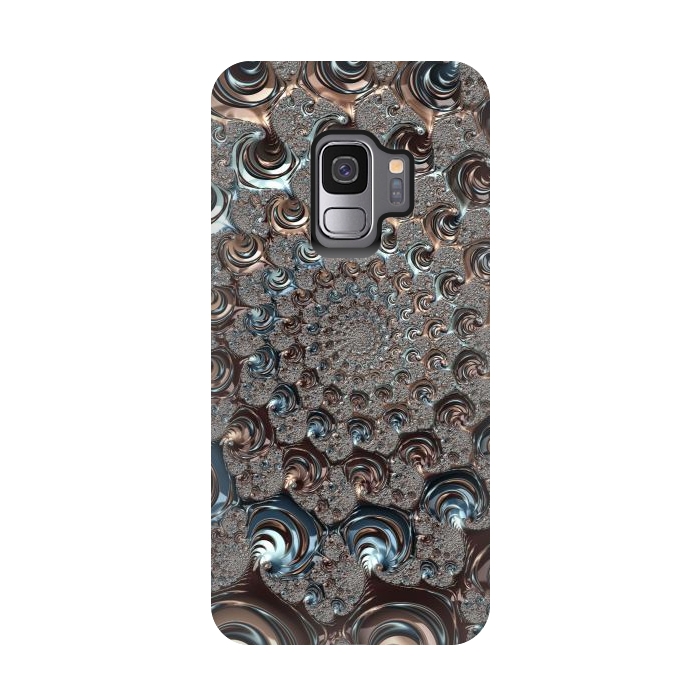Galaxy S9 StrongFit Fractal Fantasy Teal And Copper 2 by Andrea Haase