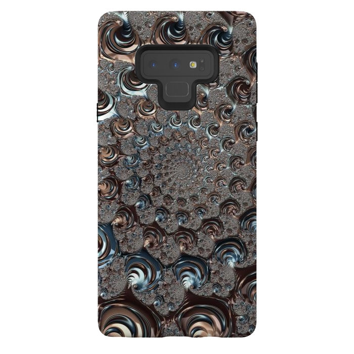 Galaxy Note 9 StrongFit Fractal Fantasy Teal And Copper 2 by Andrea Haase