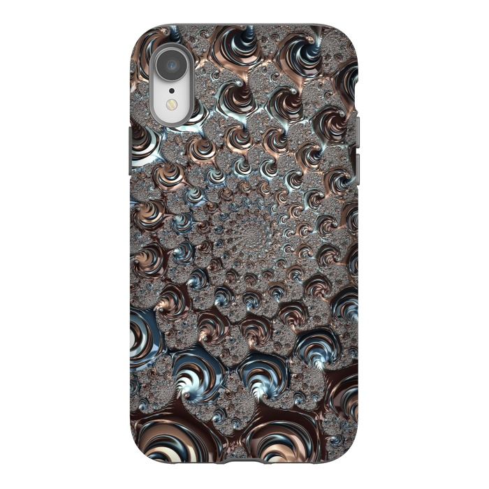 iPhone Xr StrongFit Fractal Fantasy Teal And Copper 2 by Andrea Haase