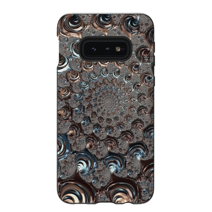 Galaxy S10e StrongFit Fractal Fantasy Teal And Copper 2 by Andrea Haase
