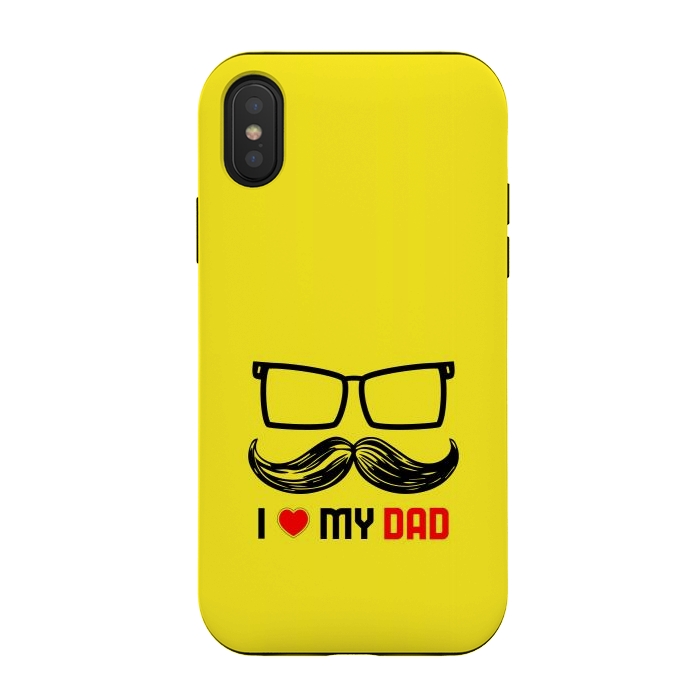 iPhone Xs / X StrongFit i love my dad yellow by TMSarts