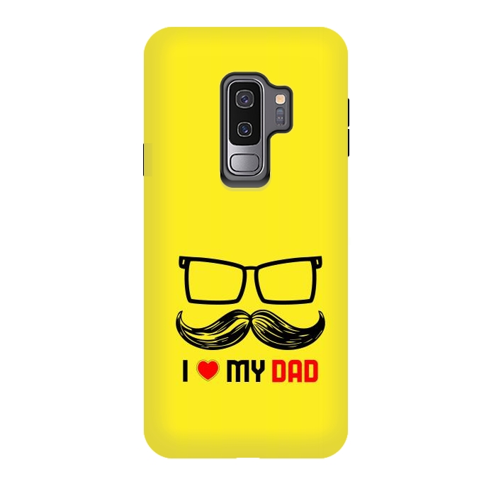 Galaxy S9 plus StrongFit i love my dad yellow by TMSarts