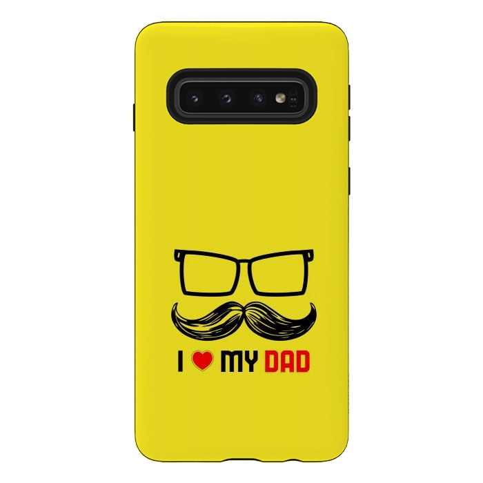Galaxy S10 StrongFit i love my dad yellow by TMSarts