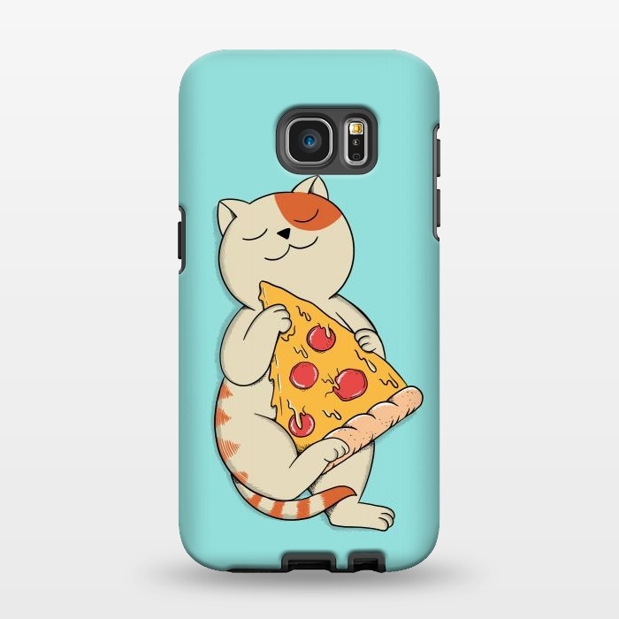 Galaxy S7 EDGE StrongFit Cat and Pizza by Coffee Man