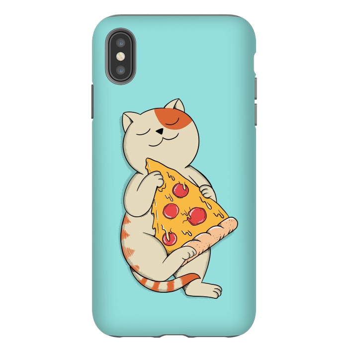 iPhone Xs Max StrongFit Cat and Pizza by Coffee Man