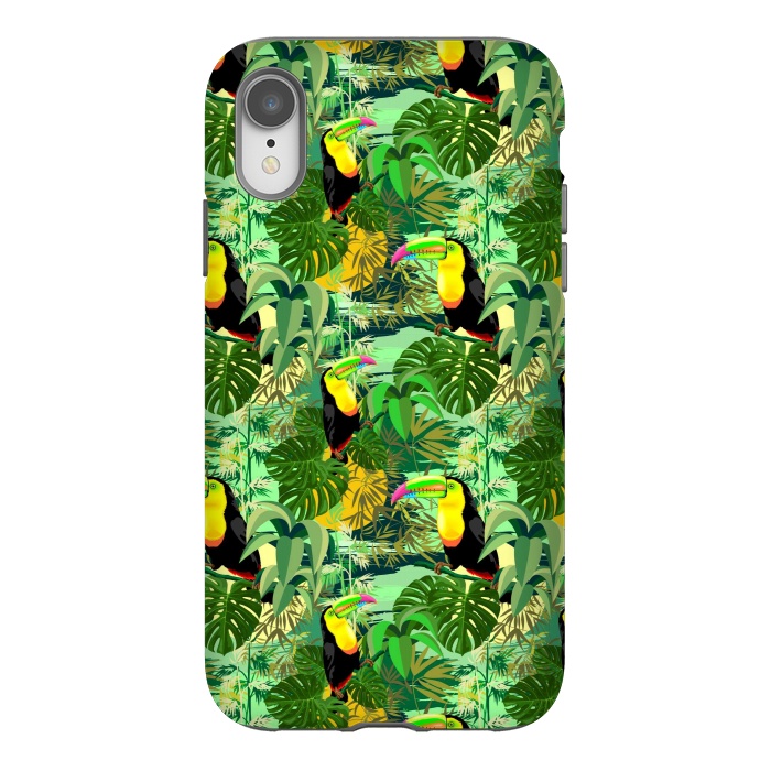iPhone Xr StrongFit Toucan in Green Amazonia Rainforest  by BluedarkArt