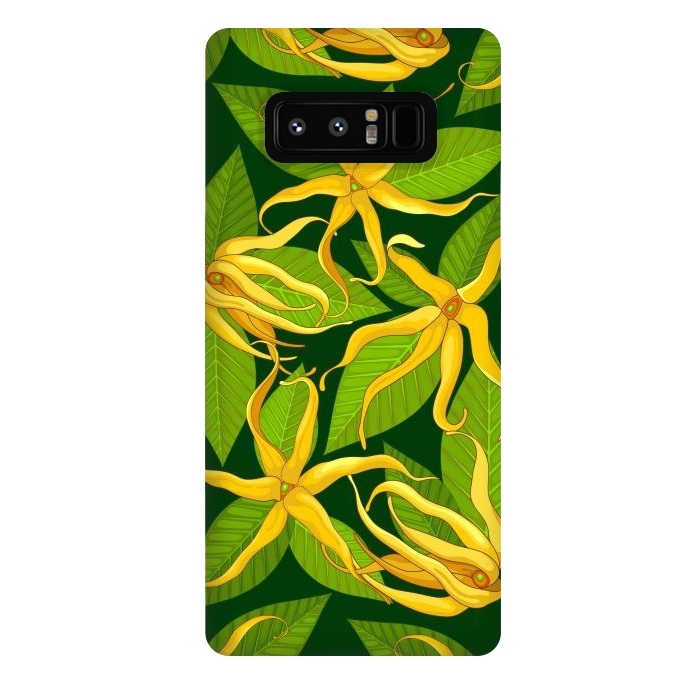 Galaxy Note 8 StrongFit Ylang Ylang Exotic Scented Flowers and Leaves by BluedarkArt